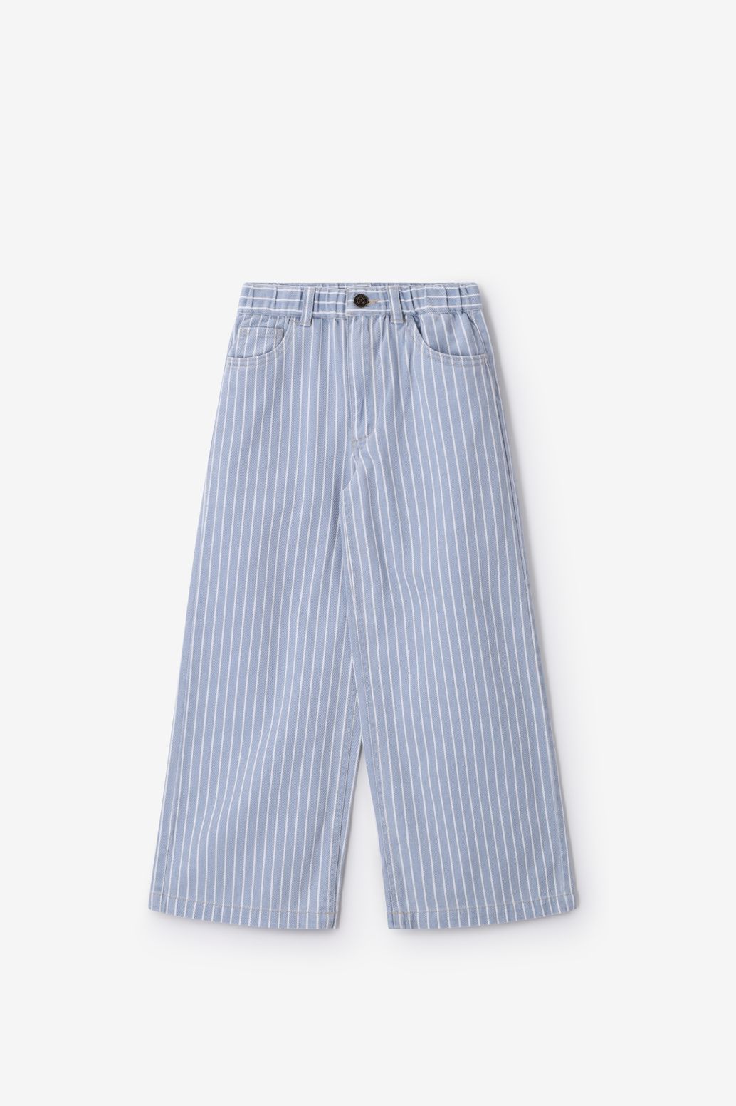 Weite gestreifte Jeans - blau