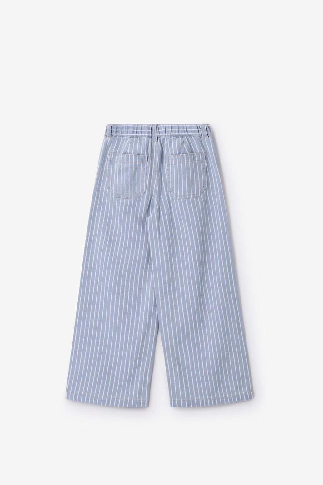 Weite gestreifte Jeans - blau