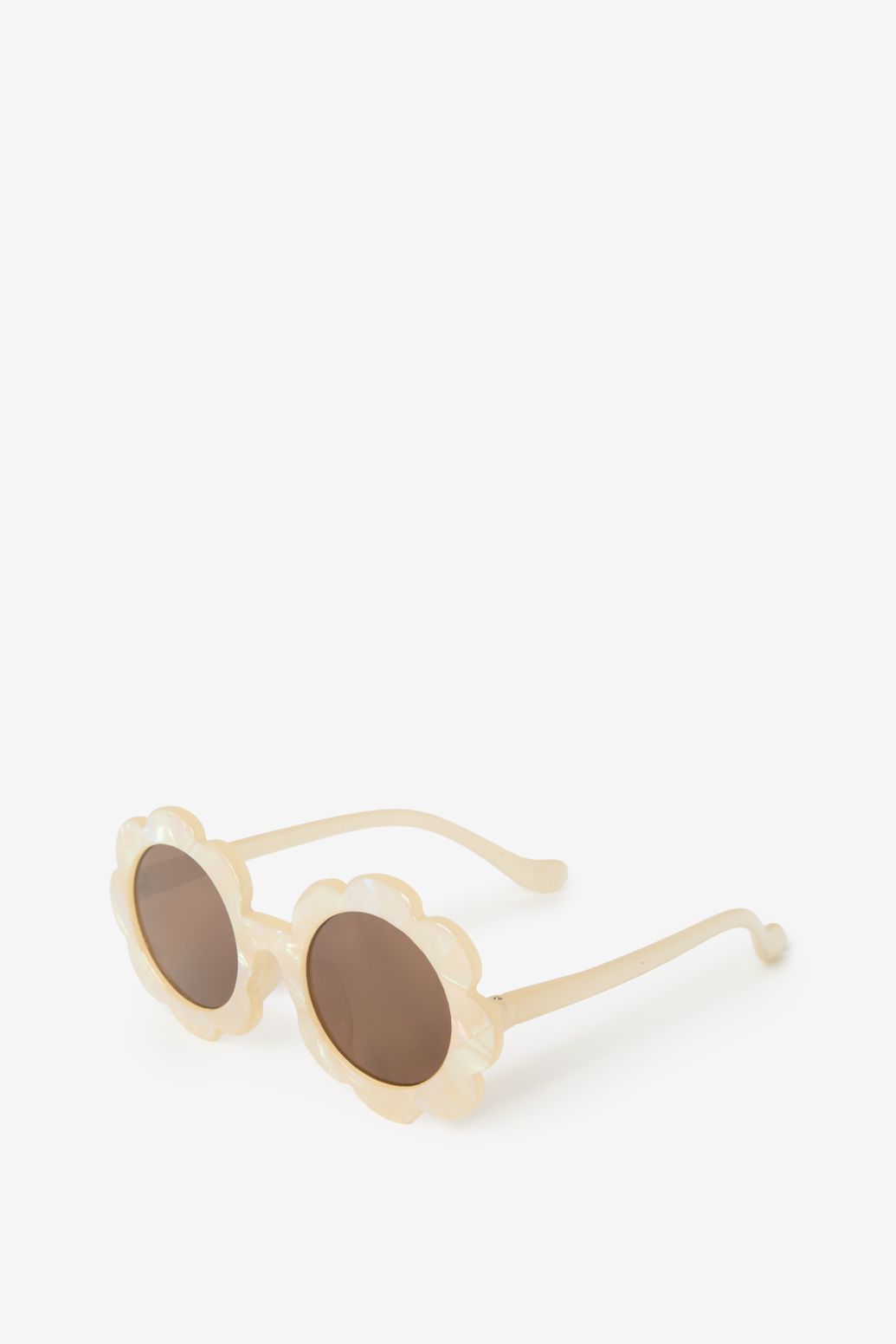 Lunettes de soleil avec monture fleur - beige