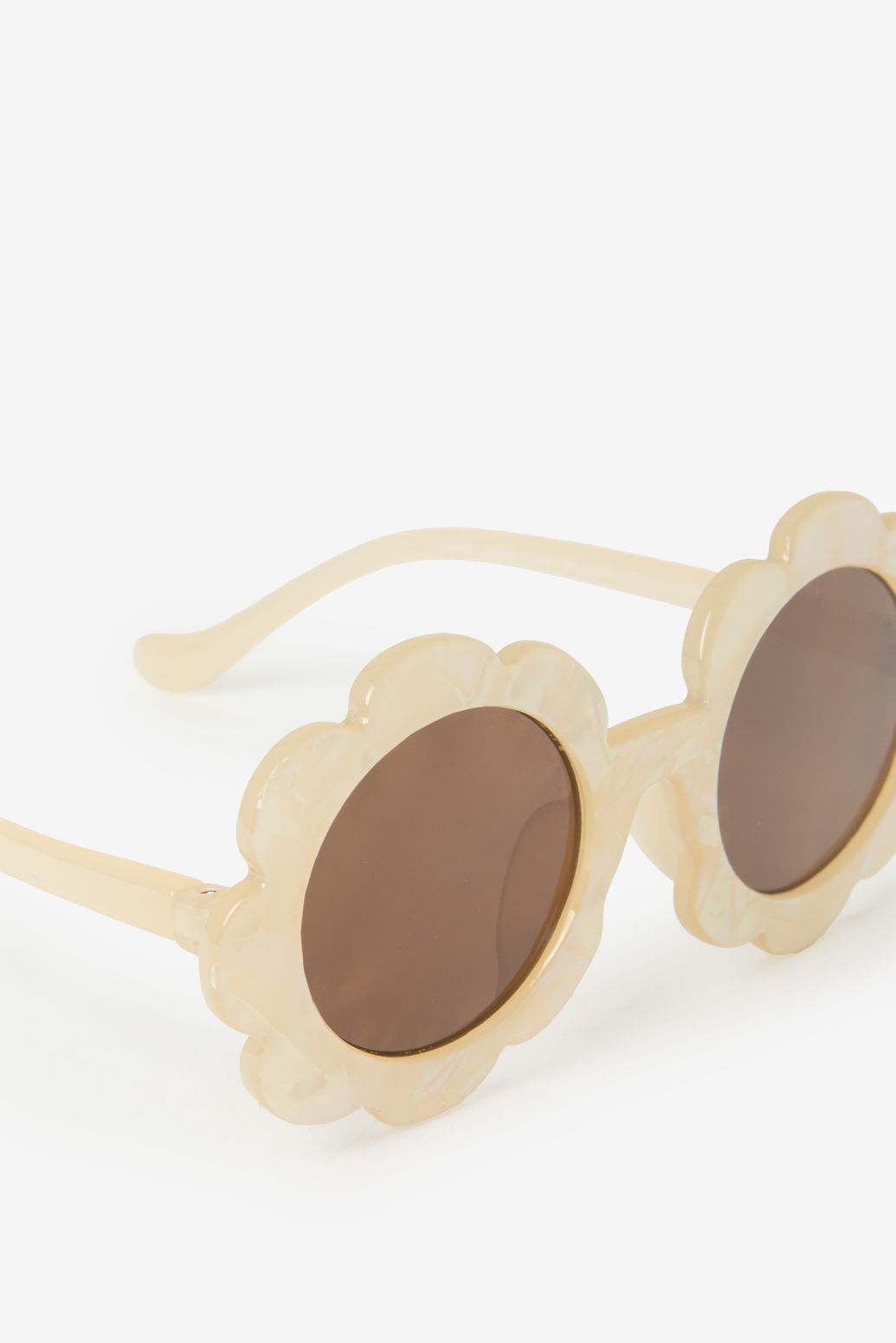 Lunettes de soleil avec monture fleur - beige