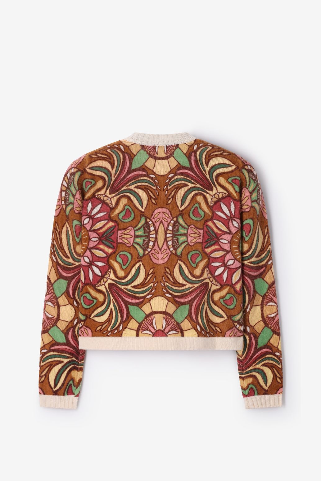 Bruin vest met mozaïek print
