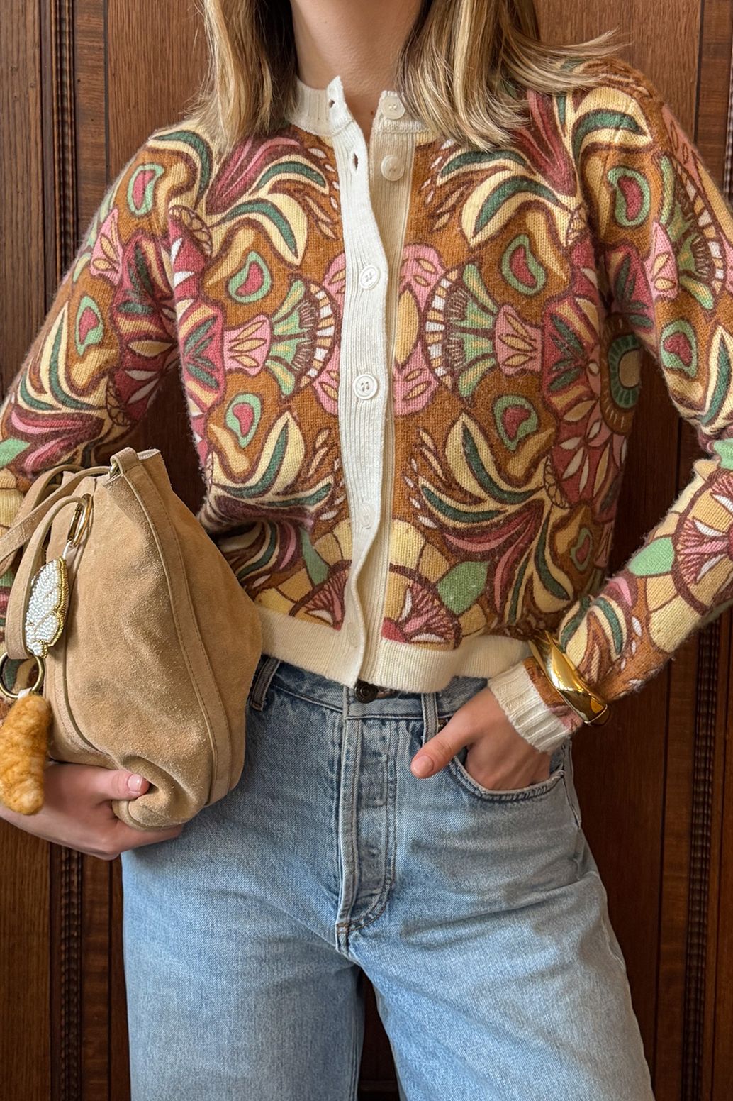 Gilet avec imprimé mosaïque - marron