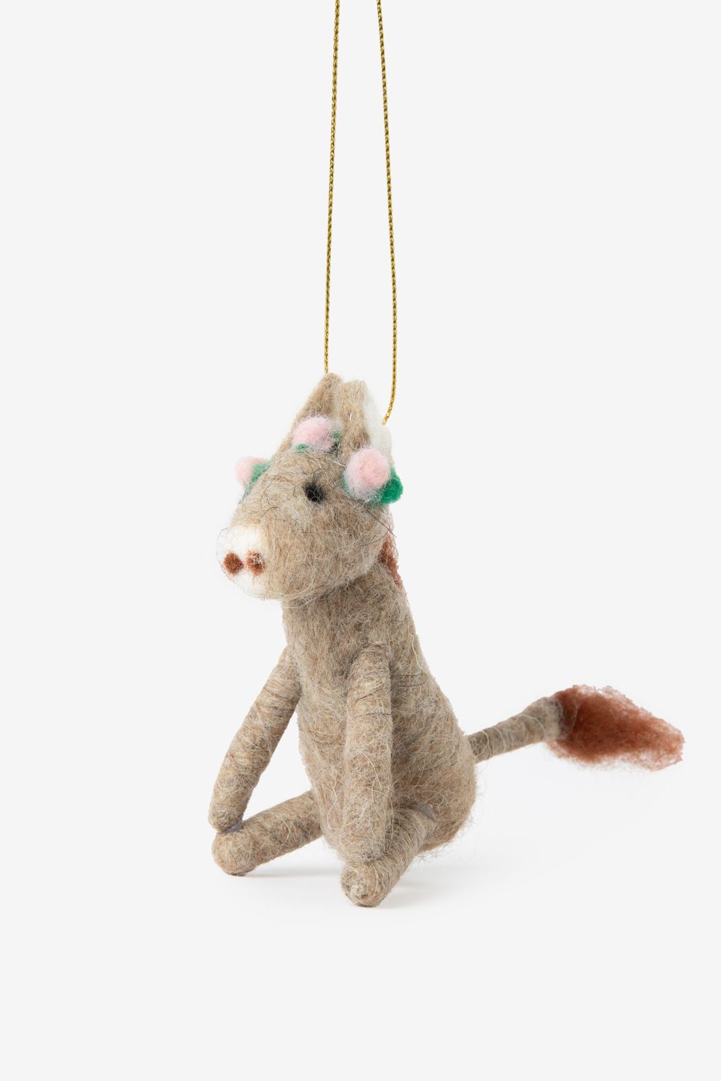 Osterornament aus Filz Esel - grau