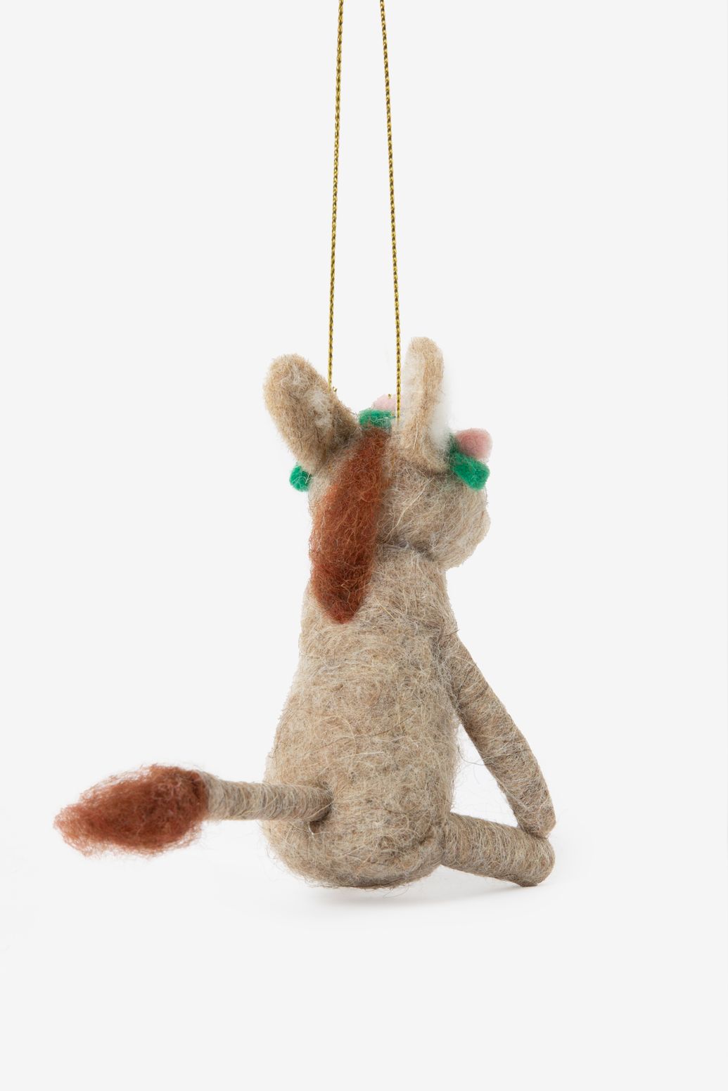 Osterornament aus Filz Esel - grau