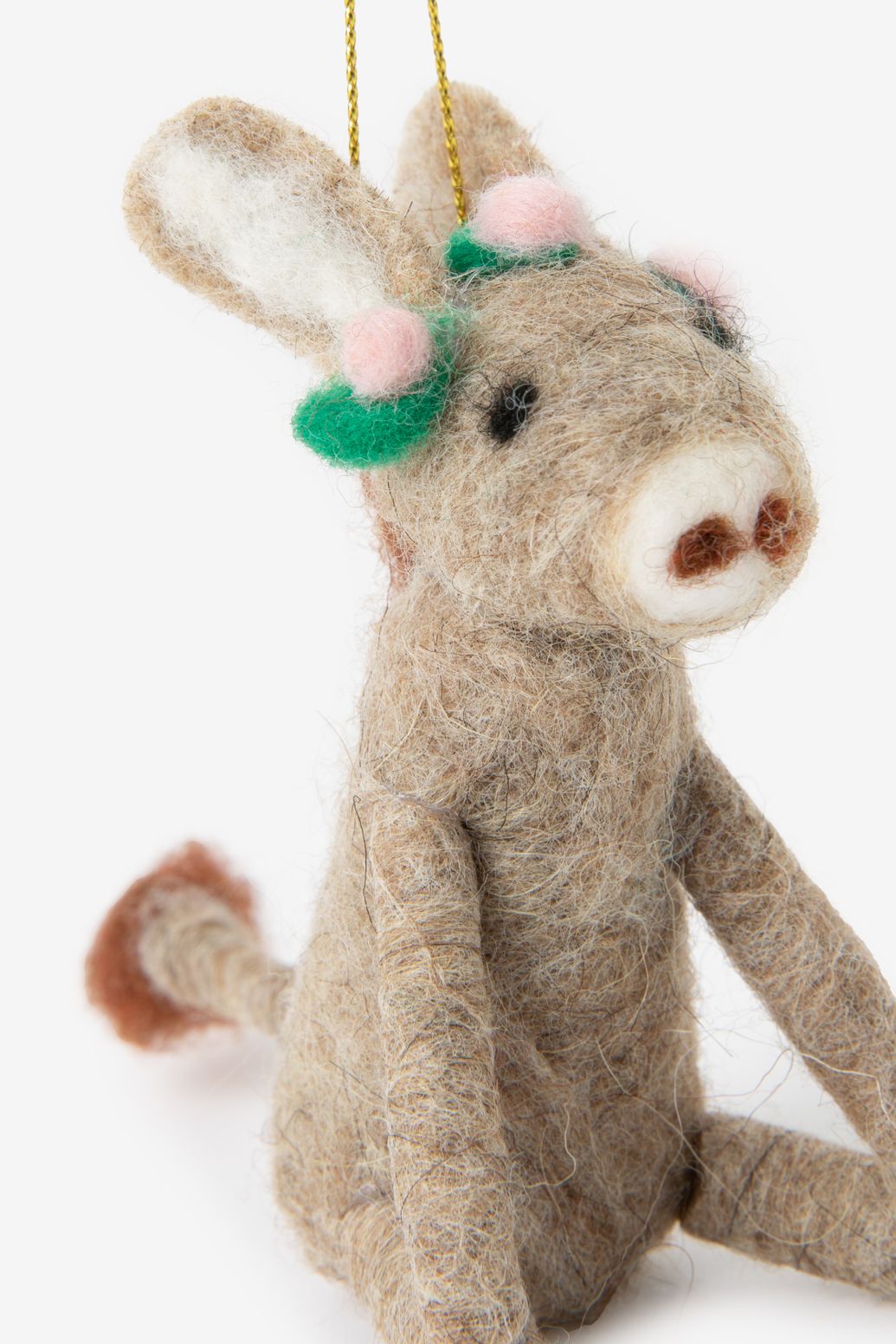 Osterornament aus Filz Esel - grau