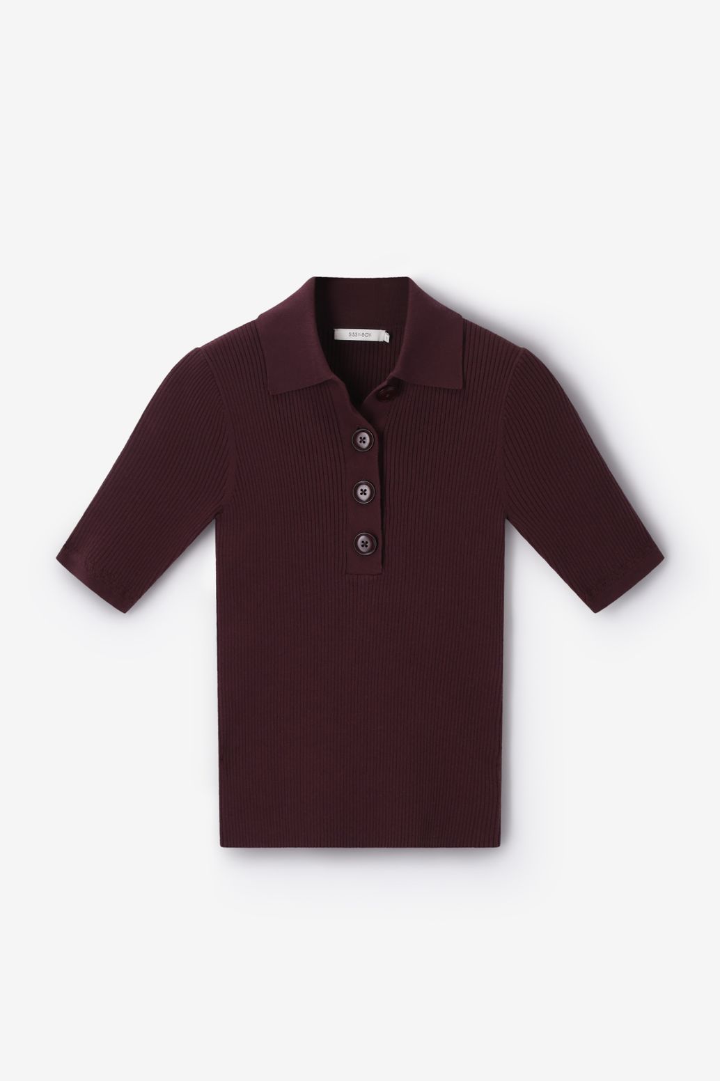 Polo tricoté - marron foncé