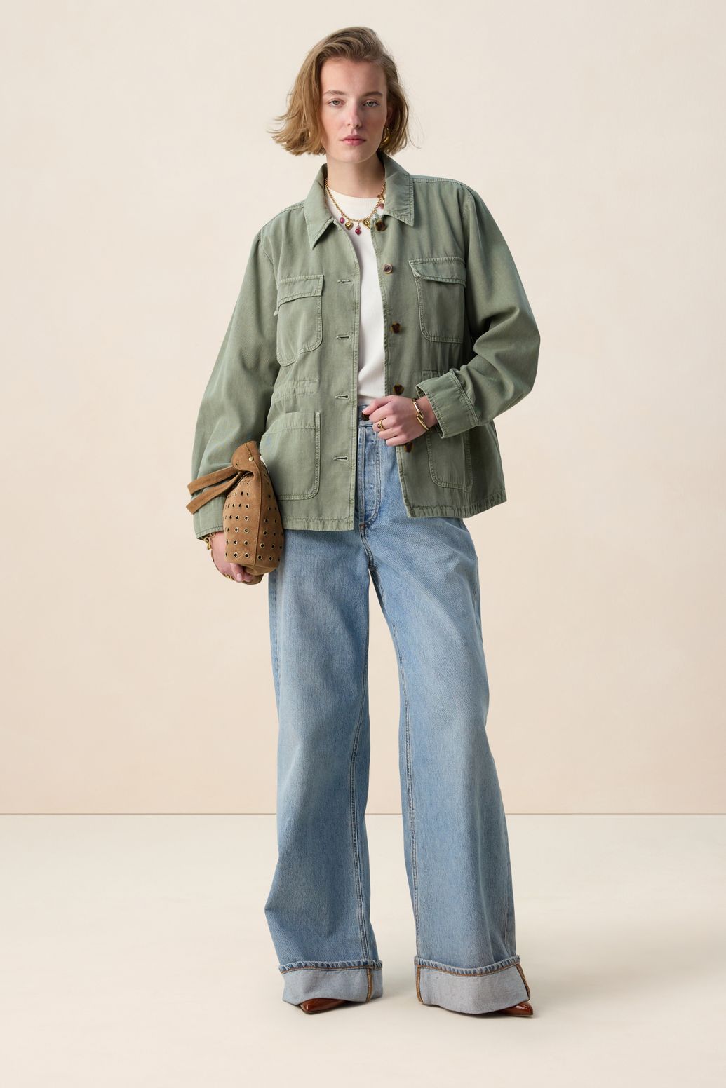 Veste avec poches plaquées - vert foncé