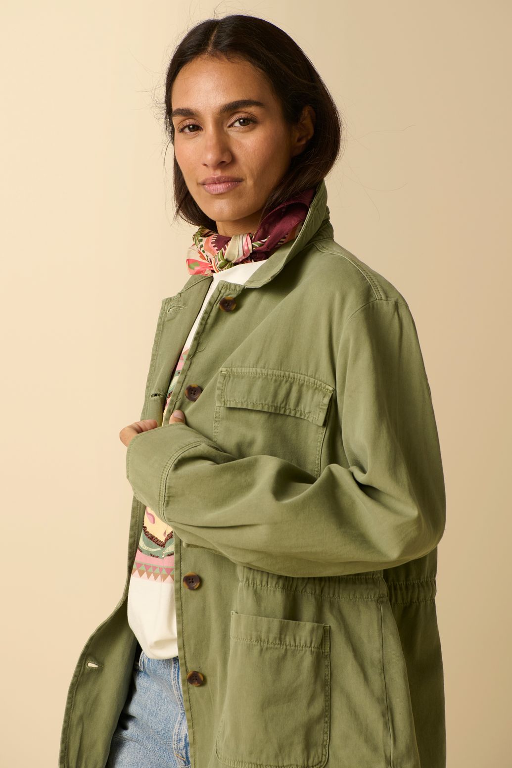 Veste avec poches plaquées - vert foncé