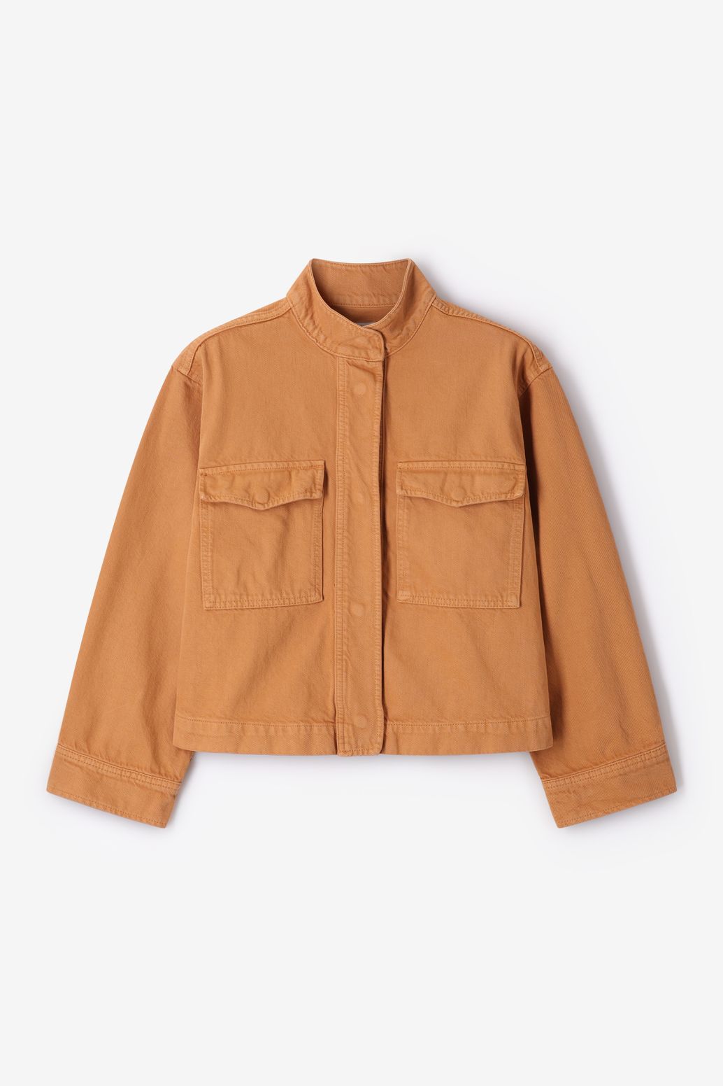 Bruin jack met opgestikte zakken