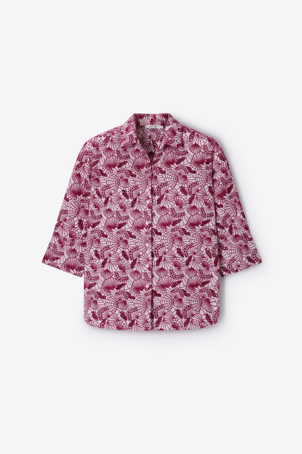 Lichtroze blouse met schelpen broderie