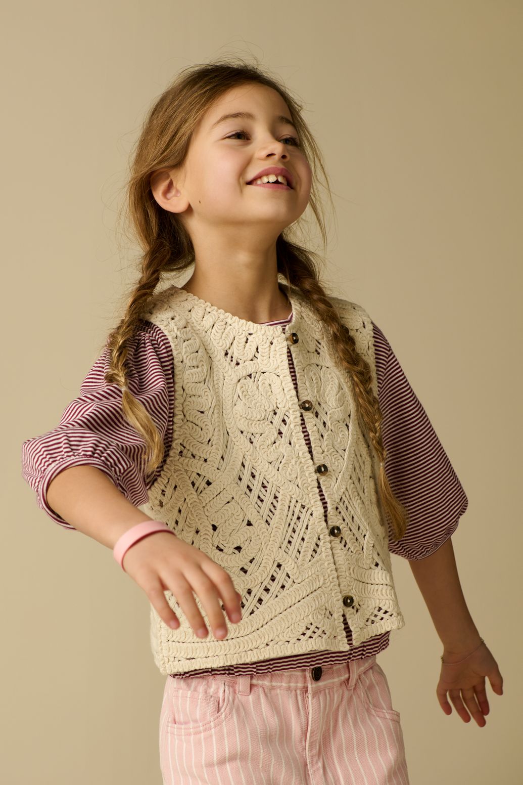 Gilet au crochet - blanc