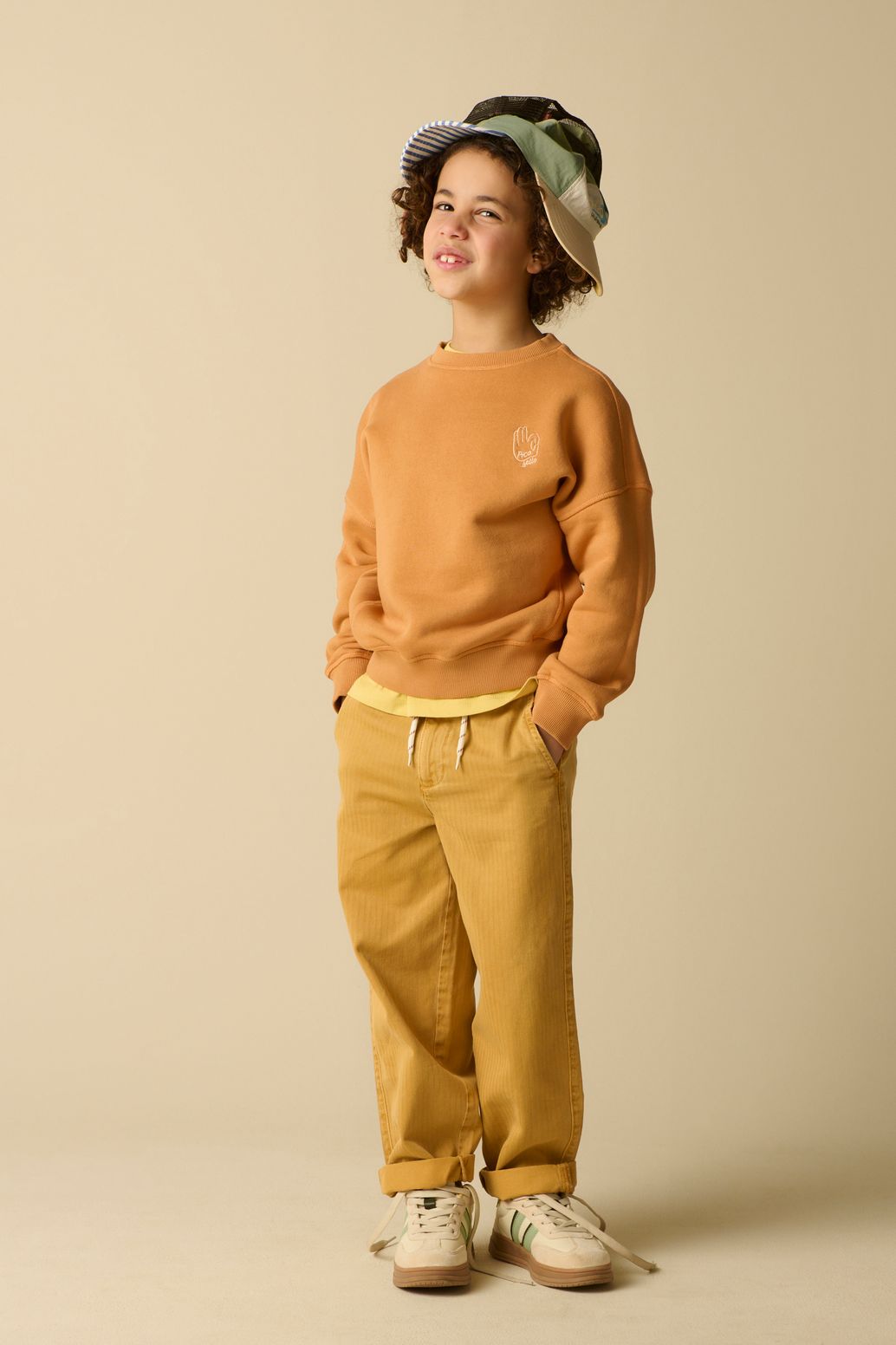 Sweater mit Stickerei-Detail - braun