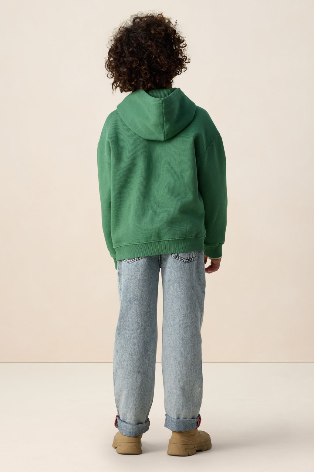 Donkergroene hoodie met embroidery