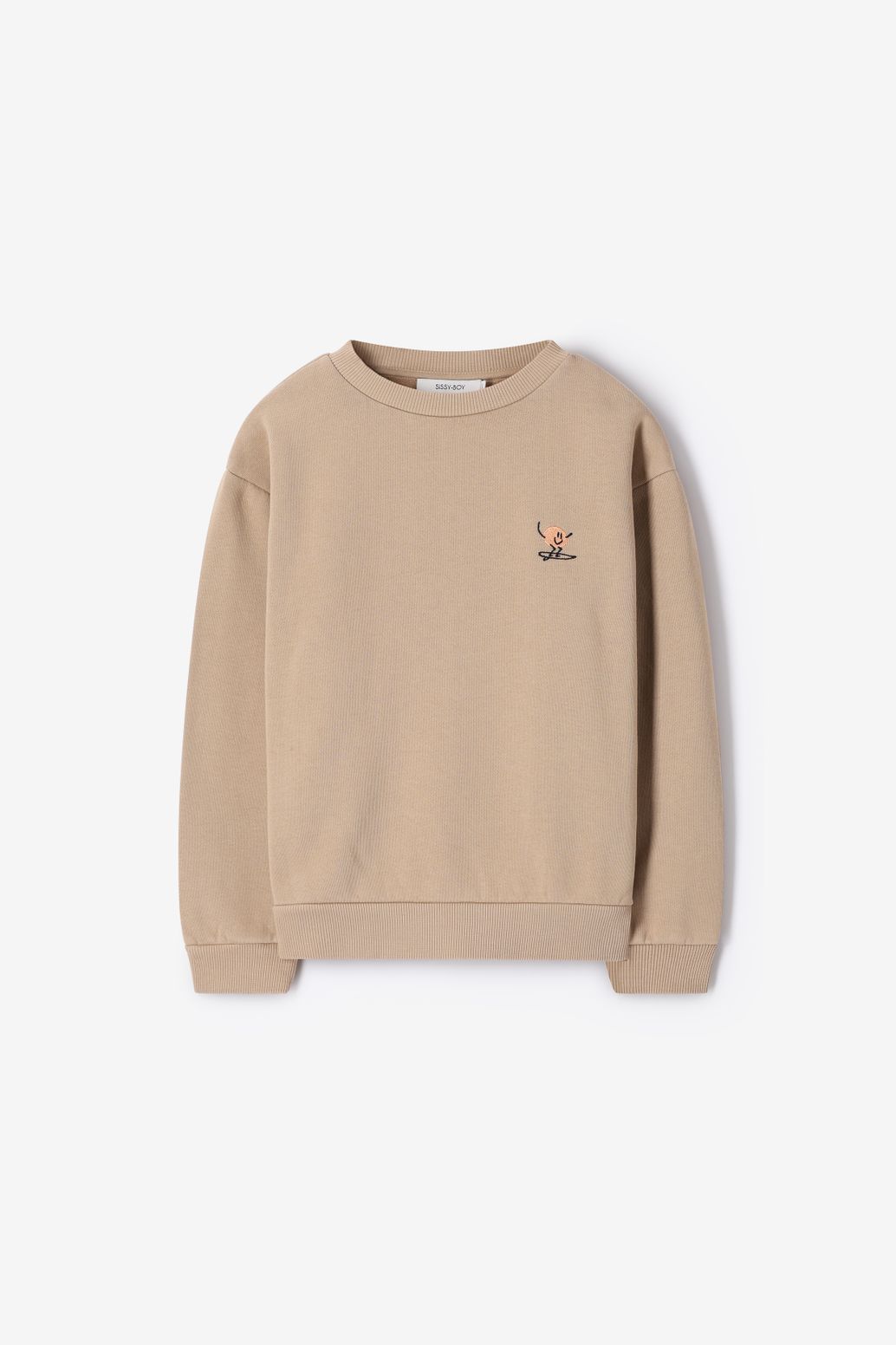 Lichtbruine sweater met smileys