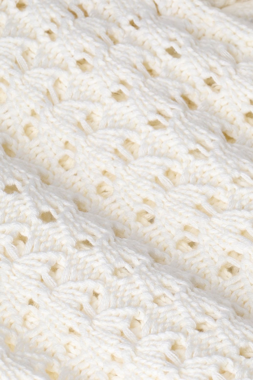Witte crochet trui