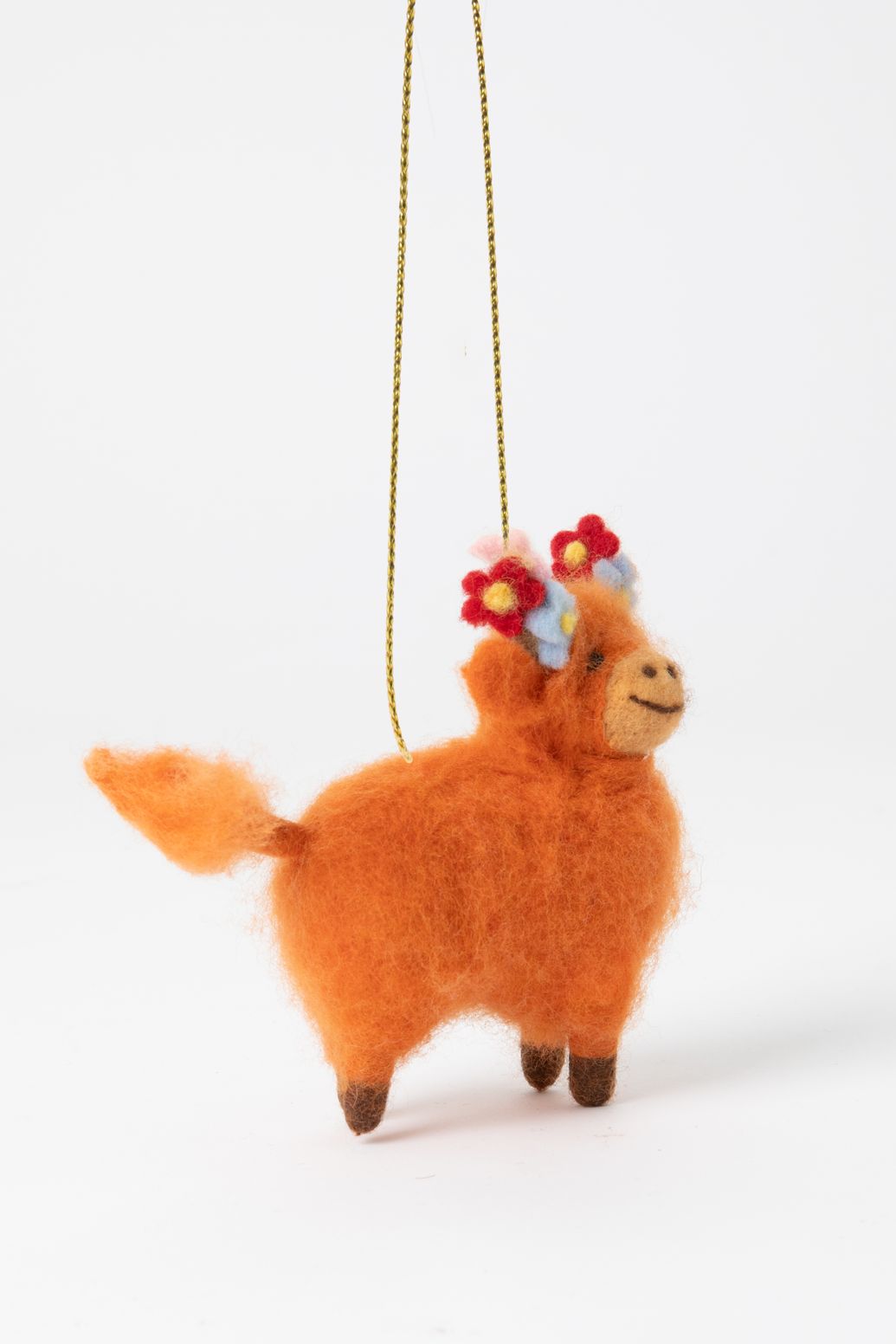 Ornement de Pâques taureau en feutre - orange