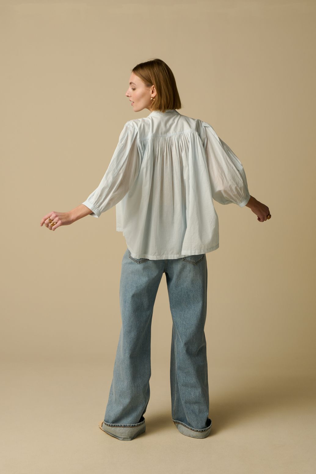 Lichtblauwe blouse