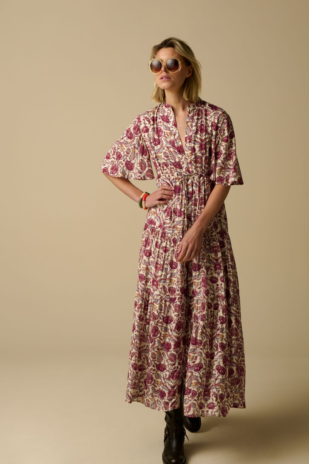 Kleid mit Blumenmuster - weiß