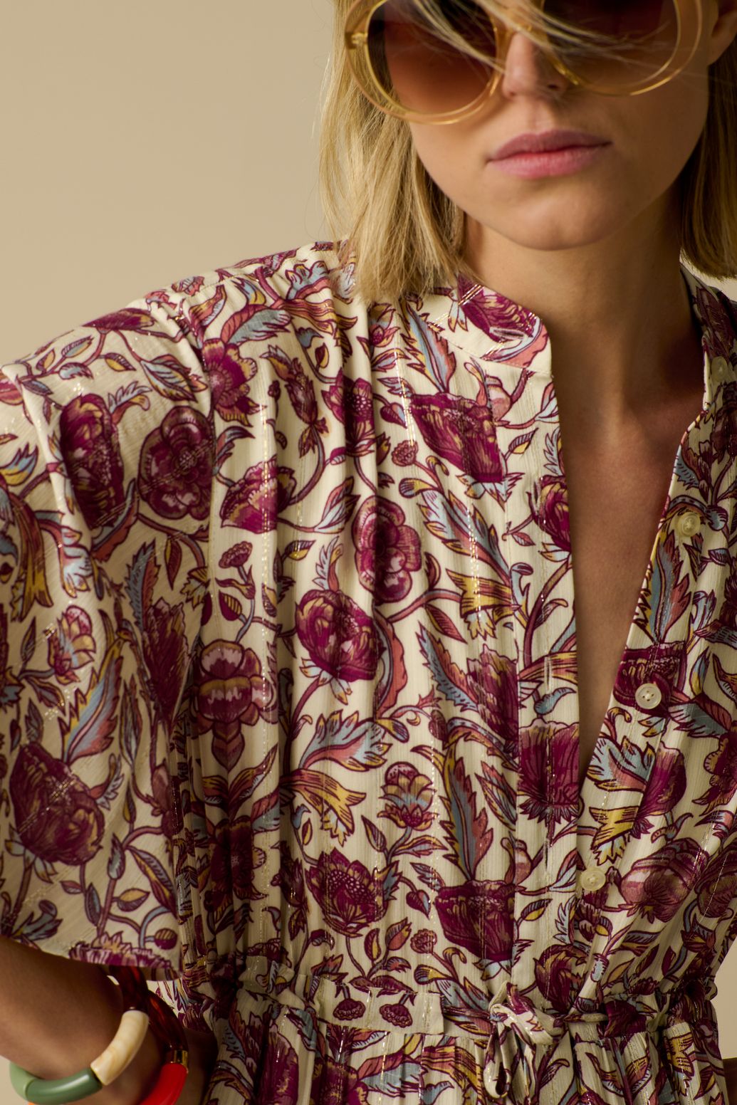 Witte jurk met bloemenprint