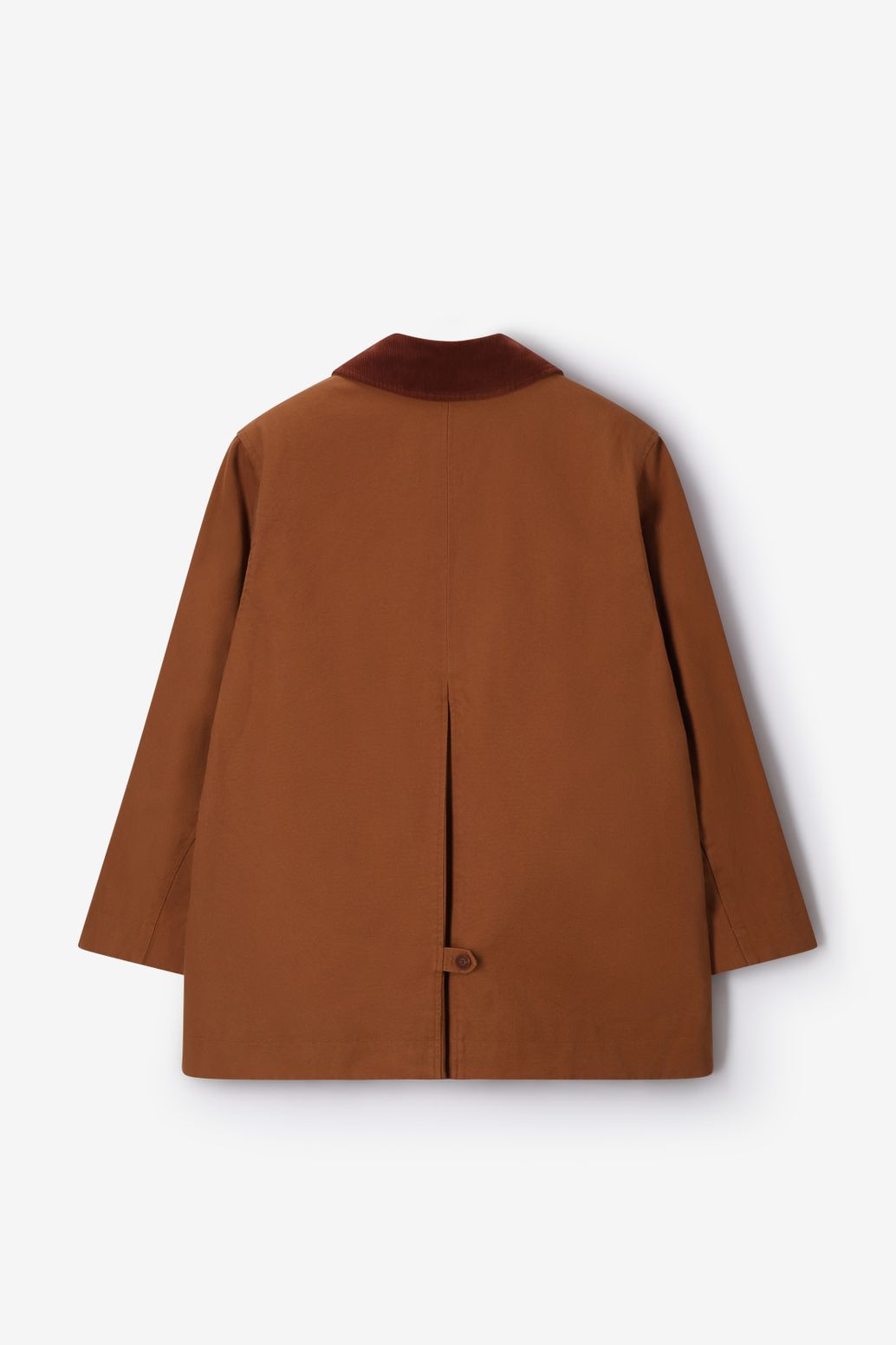 Veste avec col en velours côtelé - marron