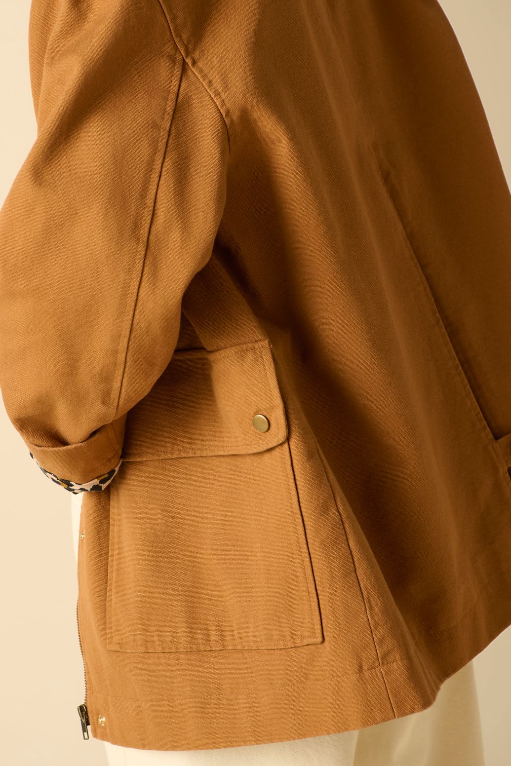Jacke mit Cord-Kragen - braun