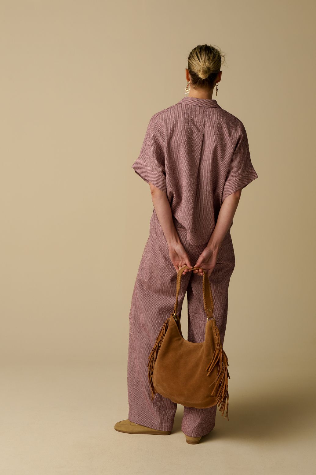 Blouse rayée - rouge foncé