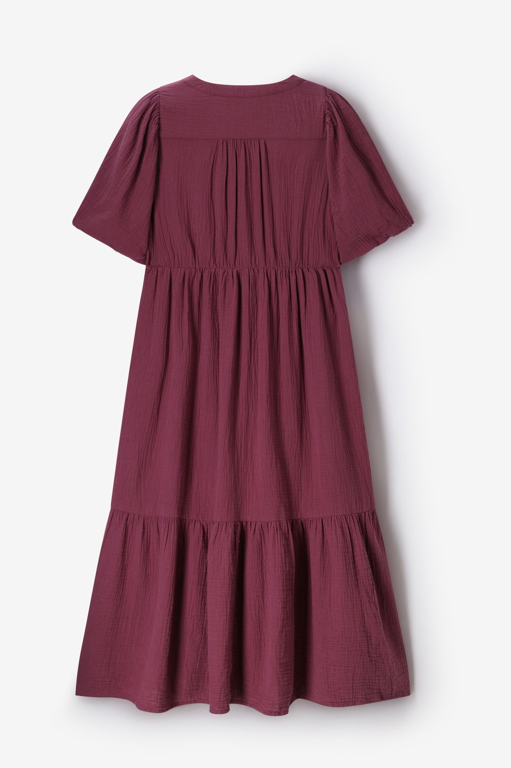 Donkerroze maxi jurk