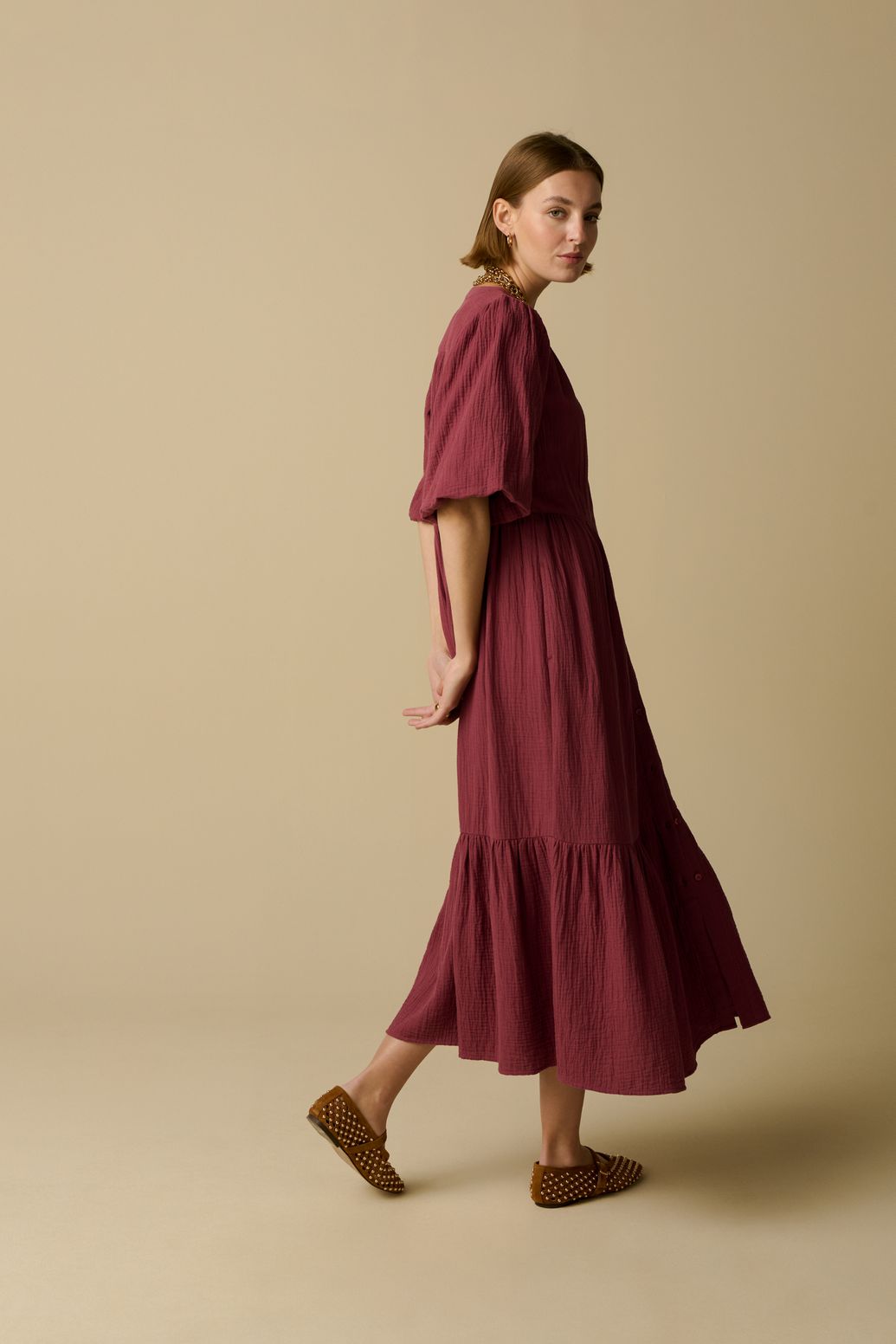 Maxi-Kleid - dunkelrosa