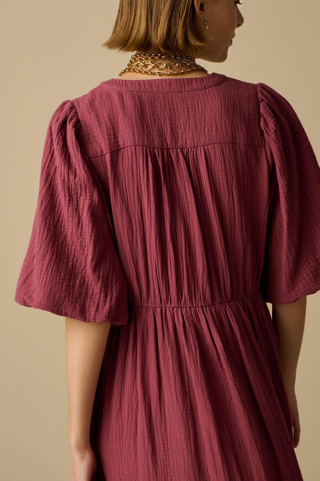 Maxi-Kleid - dunkelrosa