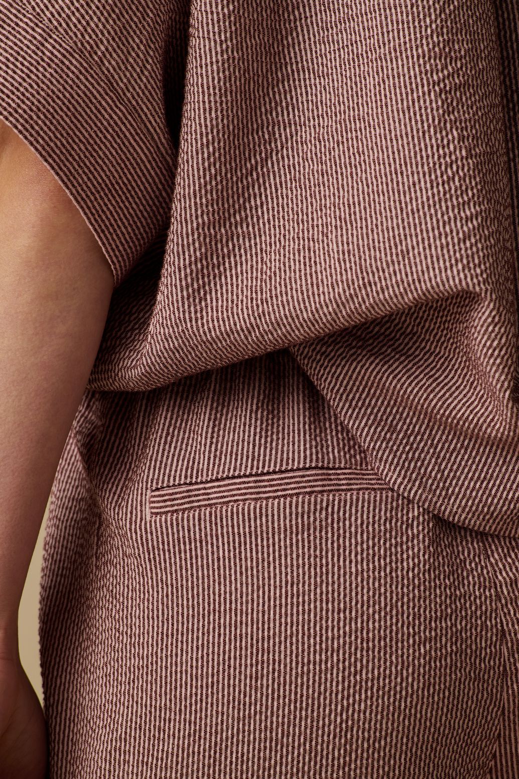 Gestreifte weite Hose - dunkelrot