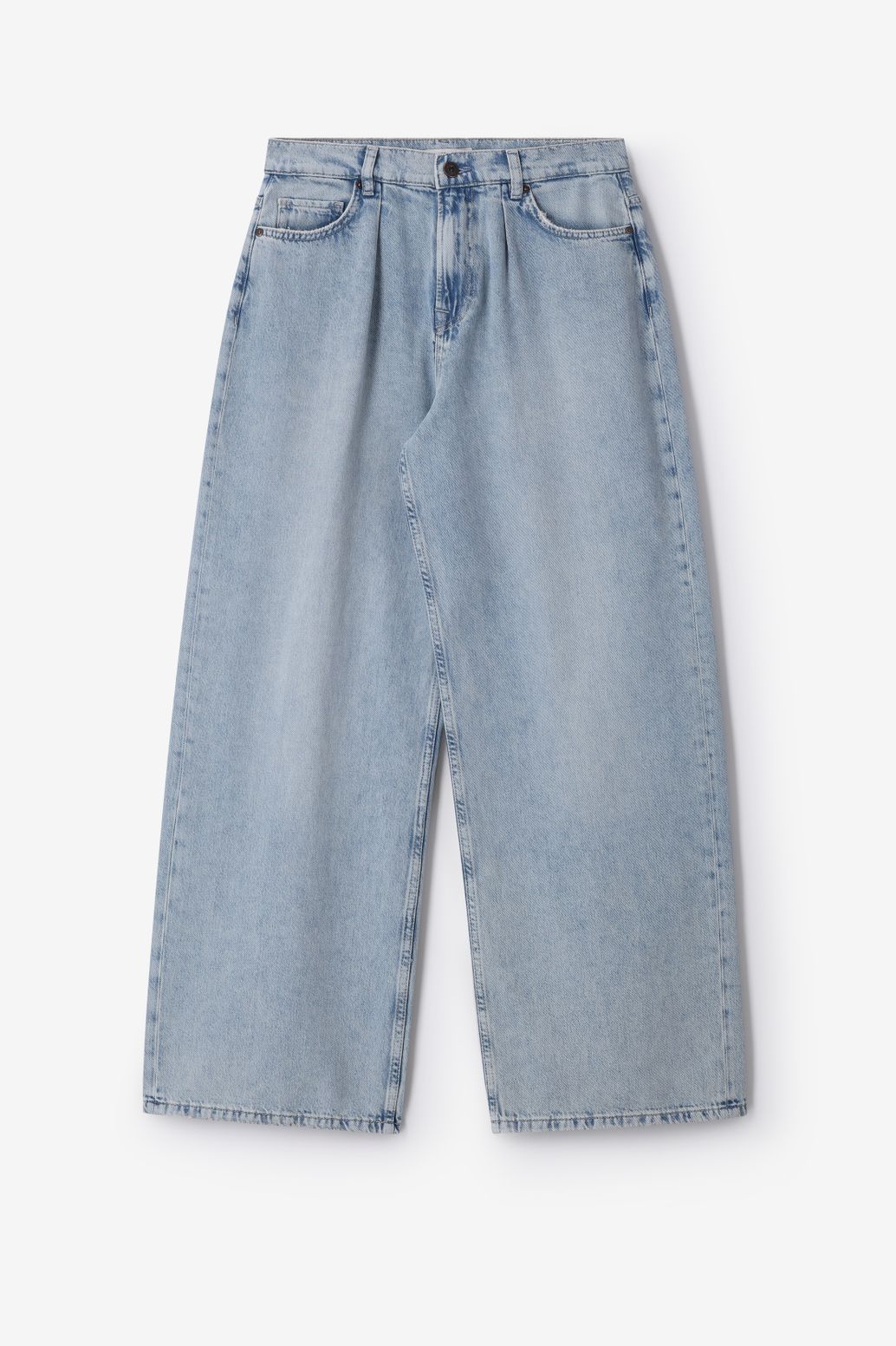 Jean taille haute et jambes larges - bleu