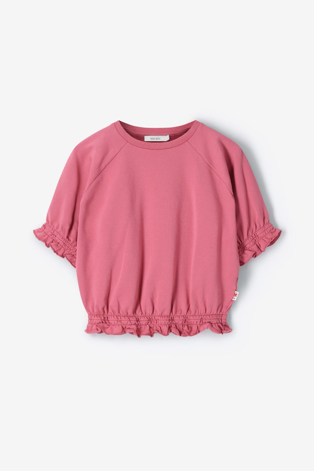 Donkerroze jersey t-shirt