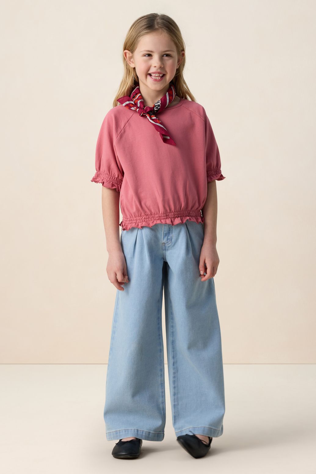 Donkerroze jersey t-shirt