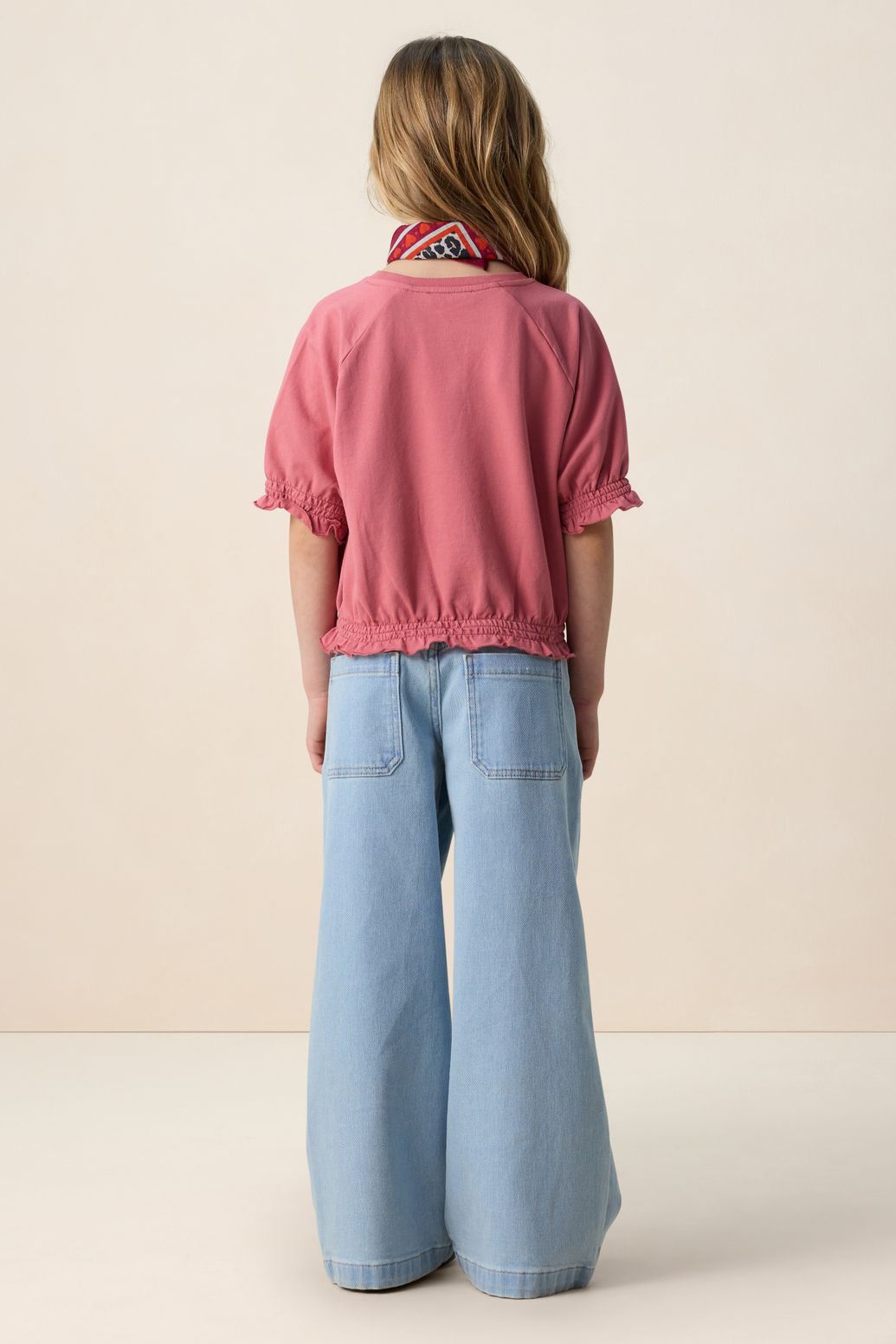 Donkerroze jersey t-shirt