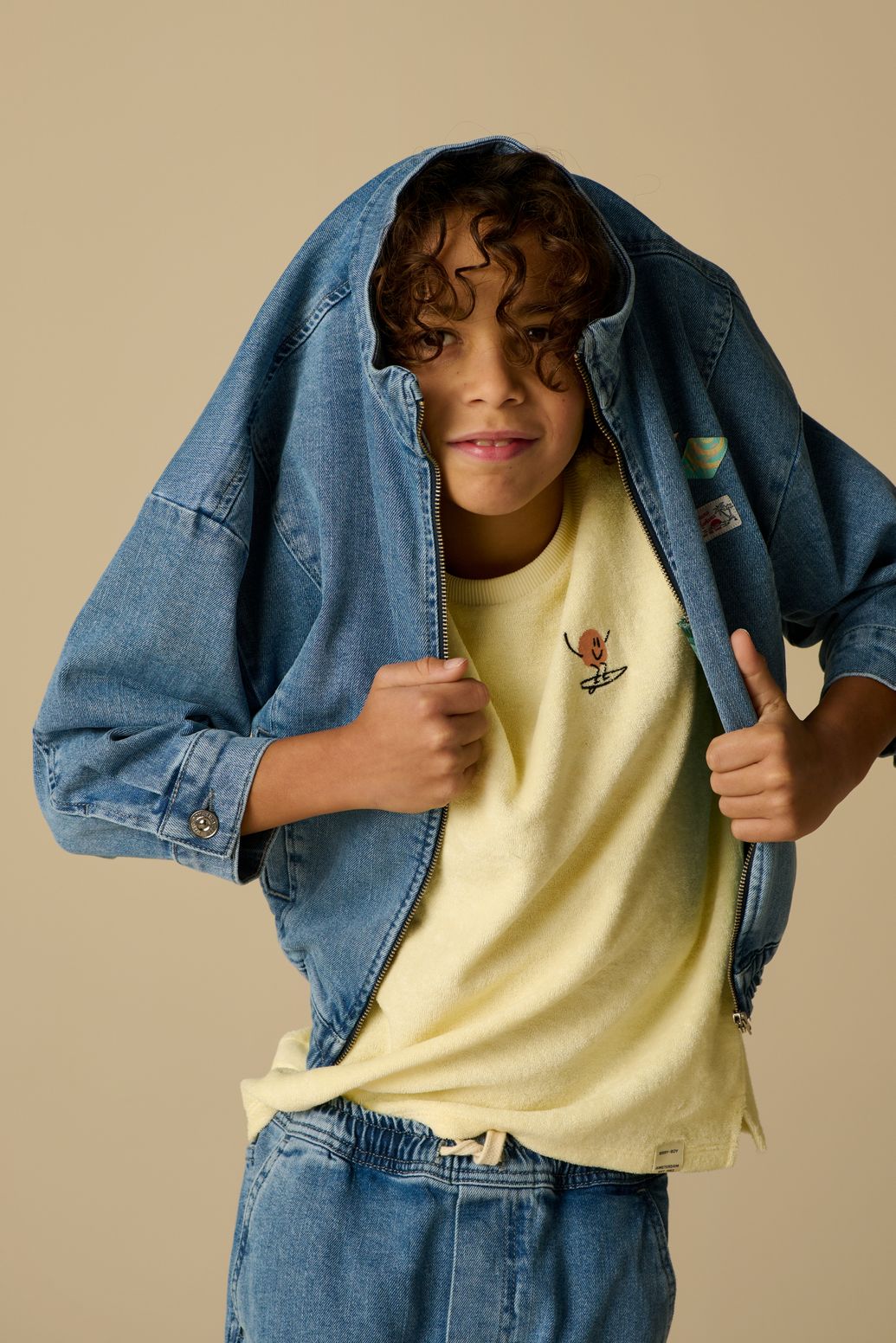 Veste bomber en jean - bleu