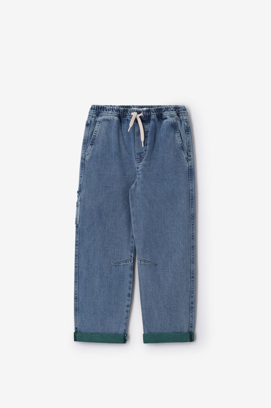 Blauwe denim pull on broek