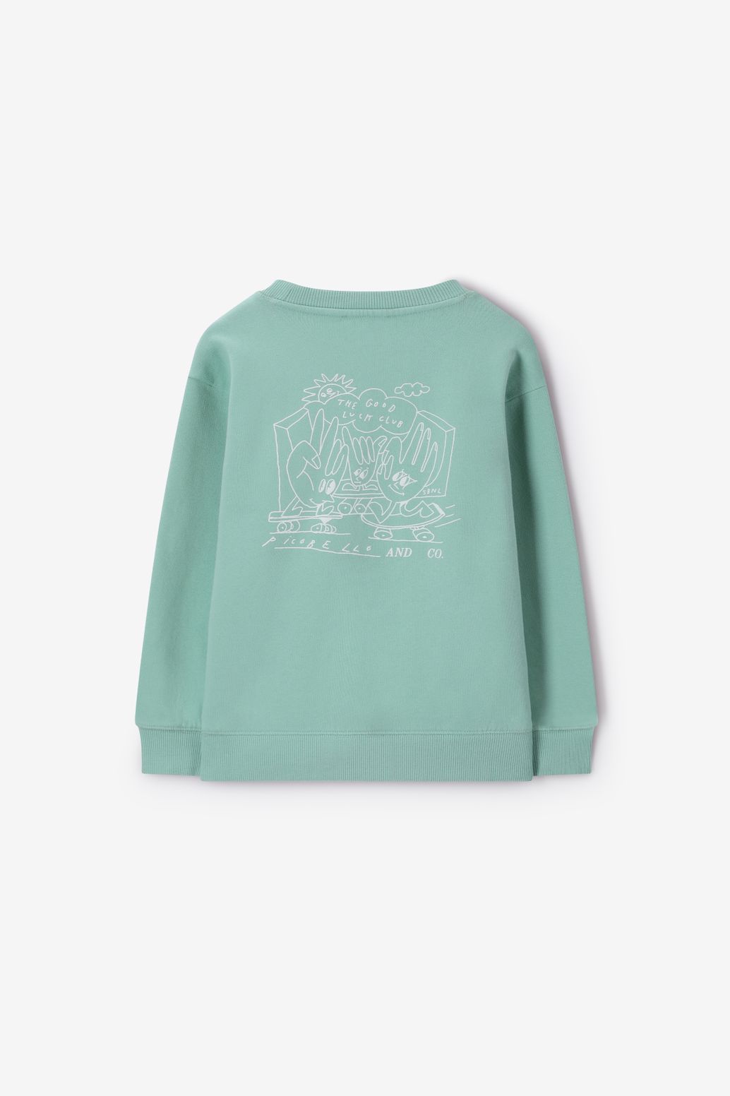 Groene sweater met artwork