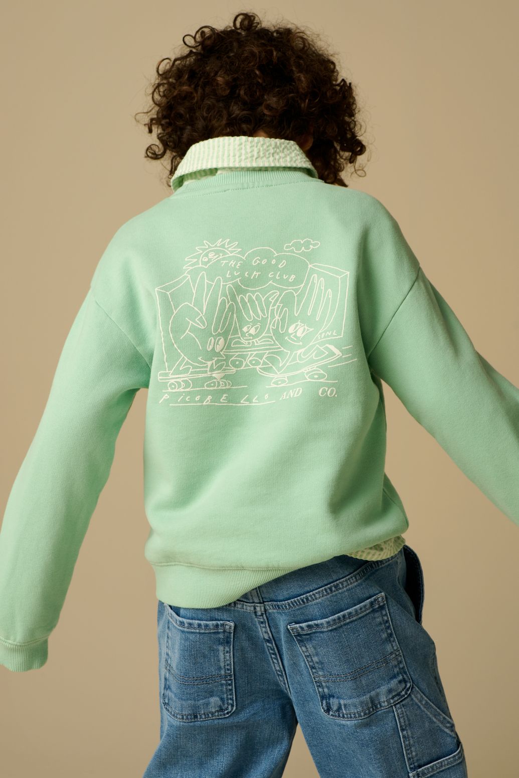 Sweat avec illustration - vert