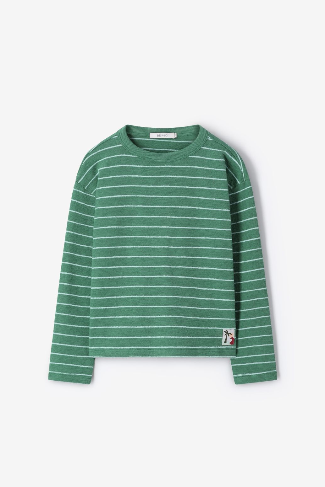 Donkergroene longsleeve met strepen