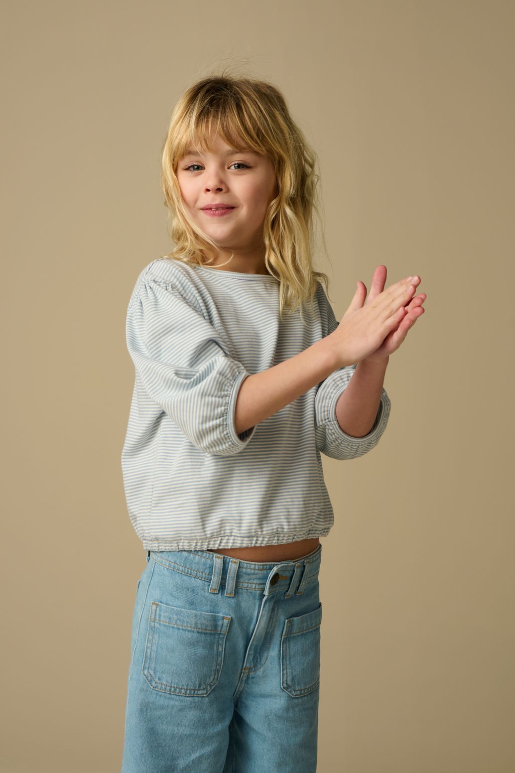 Blauw t-shirt met strepen