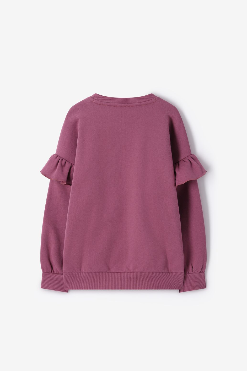 Sweat avec volants - rose foncé