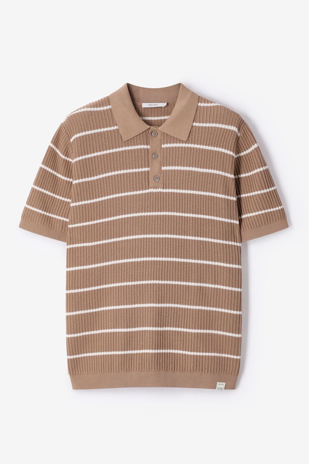 Gestreiftes Polo - hellbraun