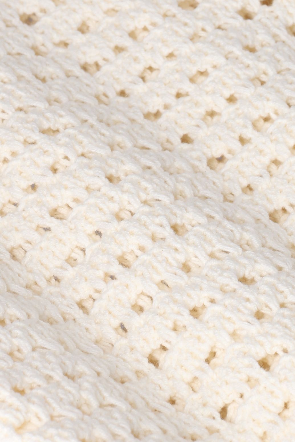 Pull ajouré avec col V - blanc