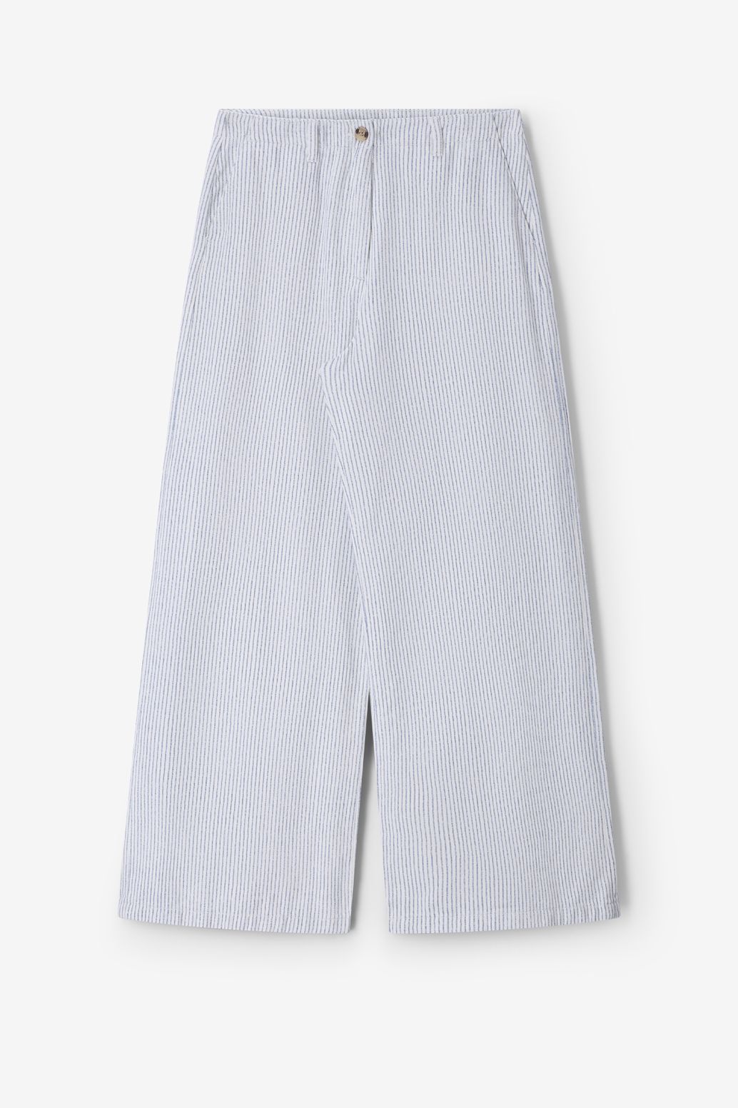 High Waist-Jeans mit weitem Bein - weiß