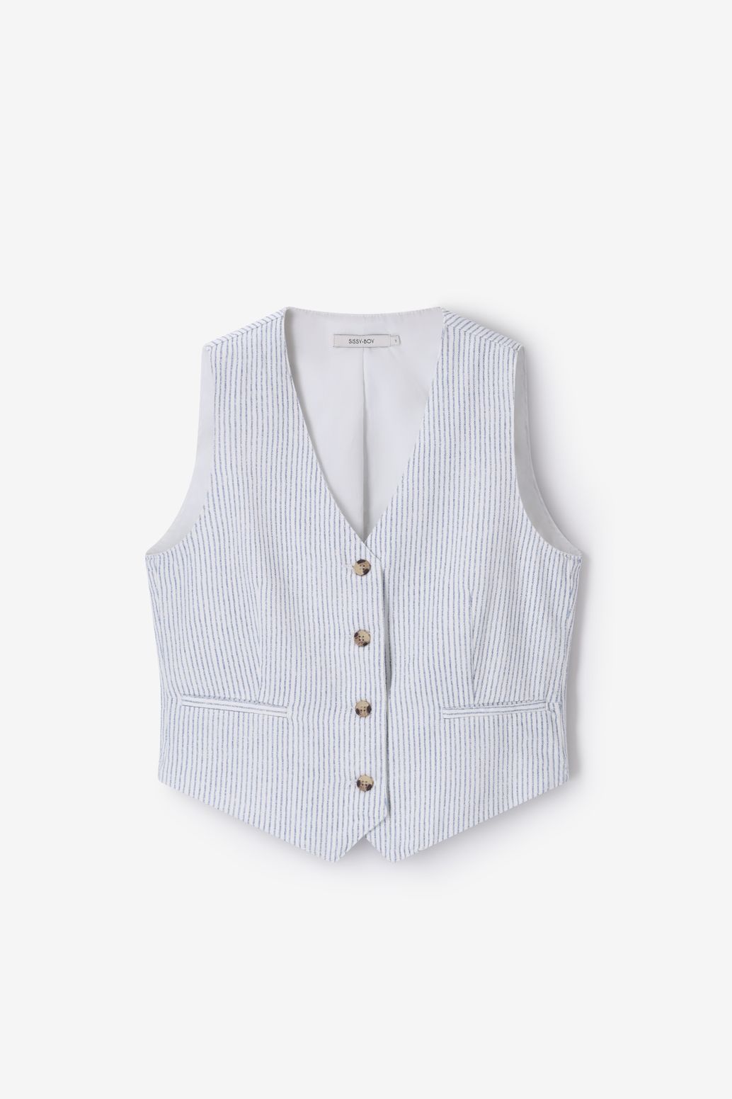 Gilet sans manches rayé - blanc