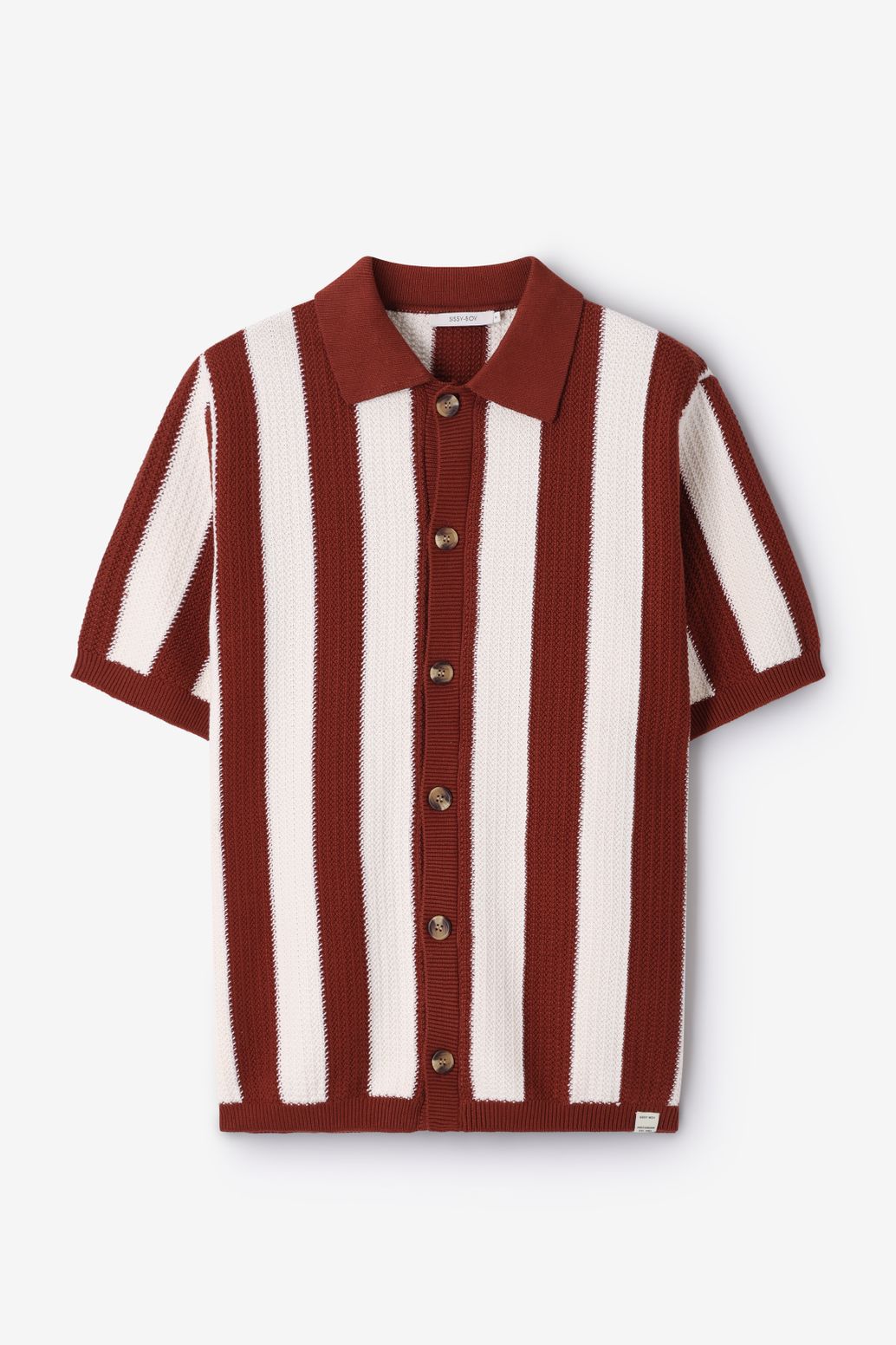 Gestreifte Strickjacke - dunkelbraun