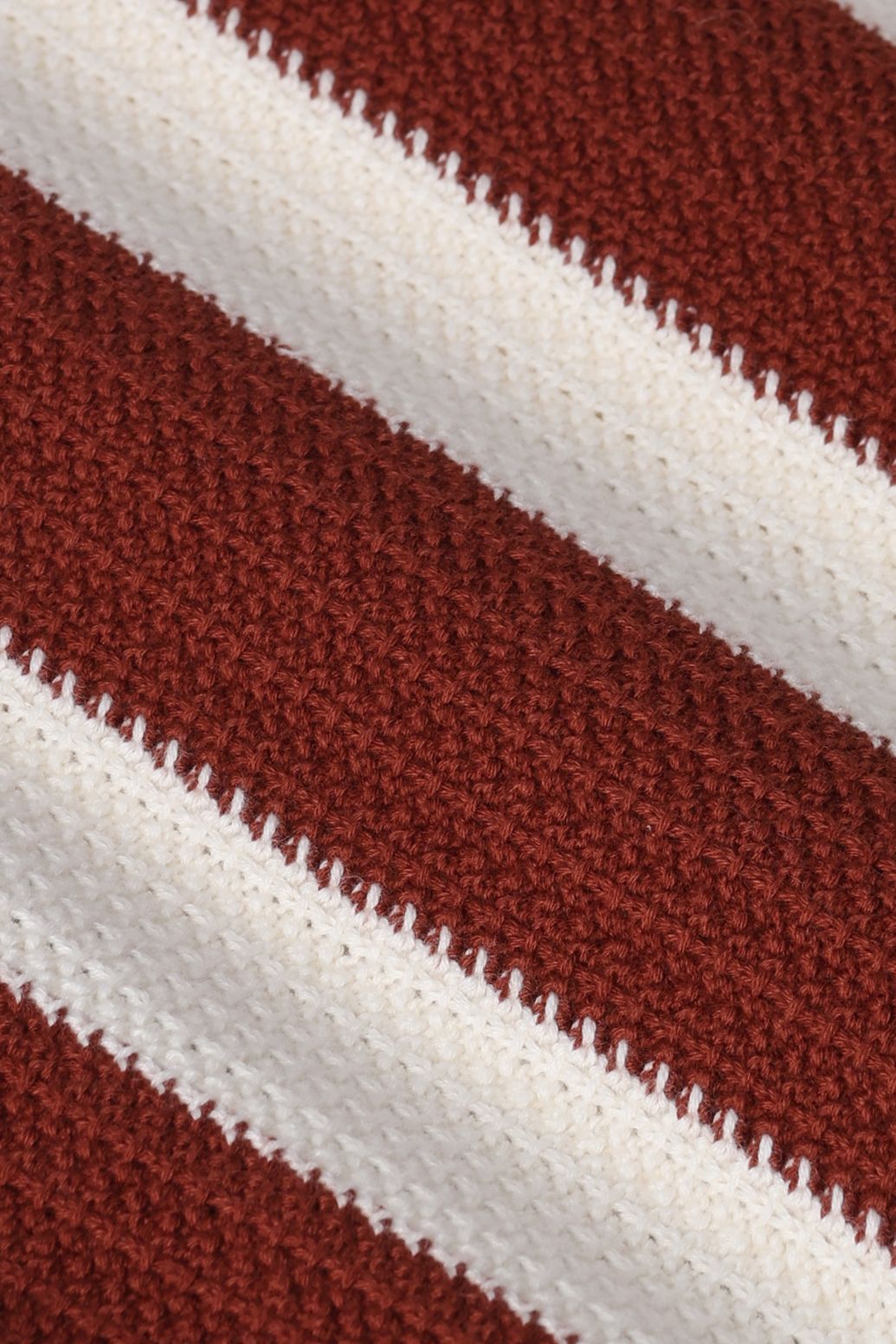 Gestreifte Strickjacke - dunkelbraun