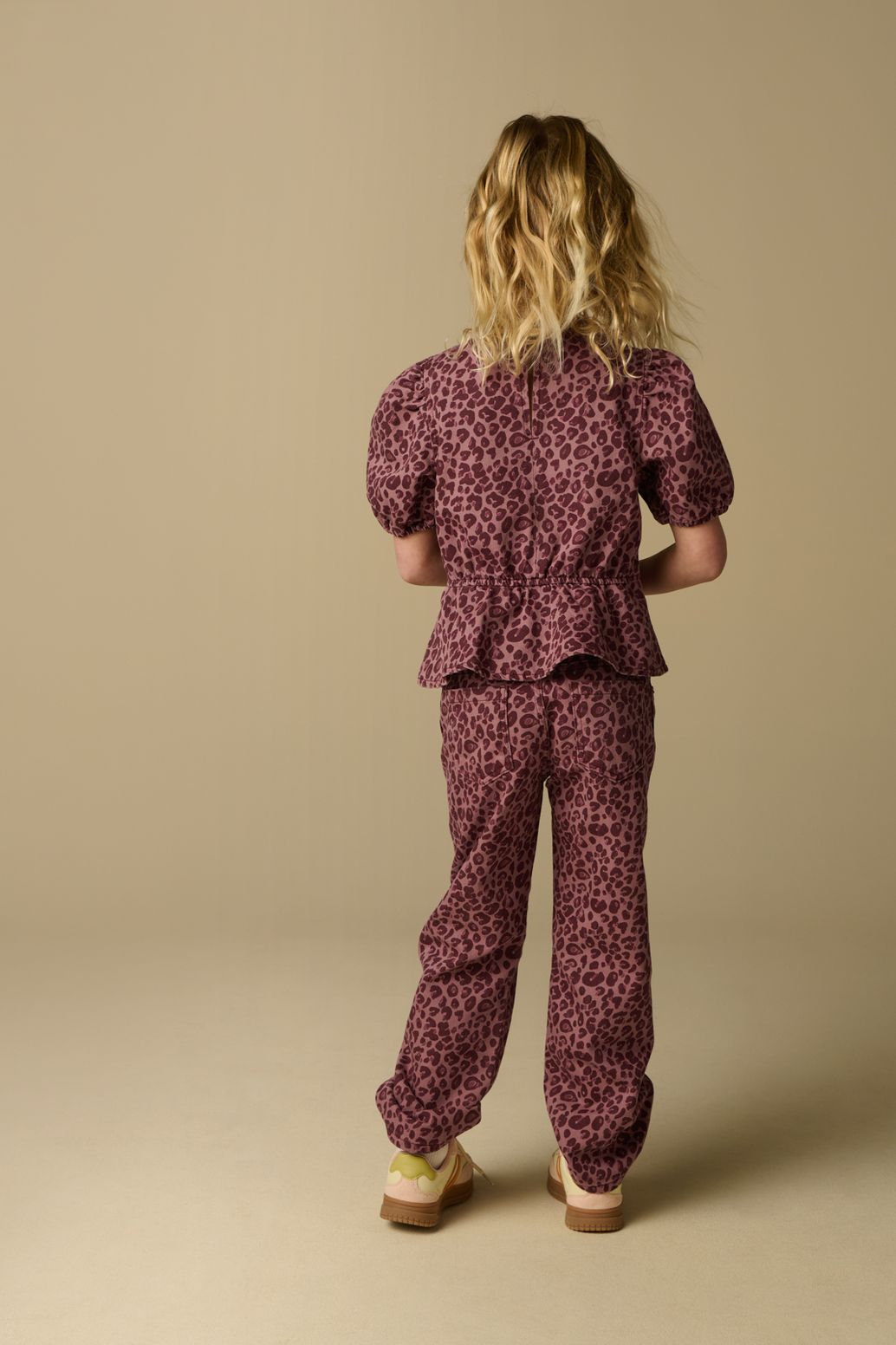 Roze top met leopard print