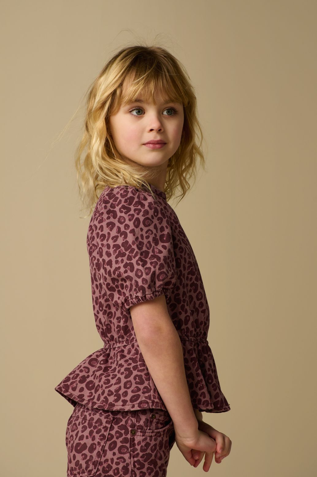 Roze top met leopard print