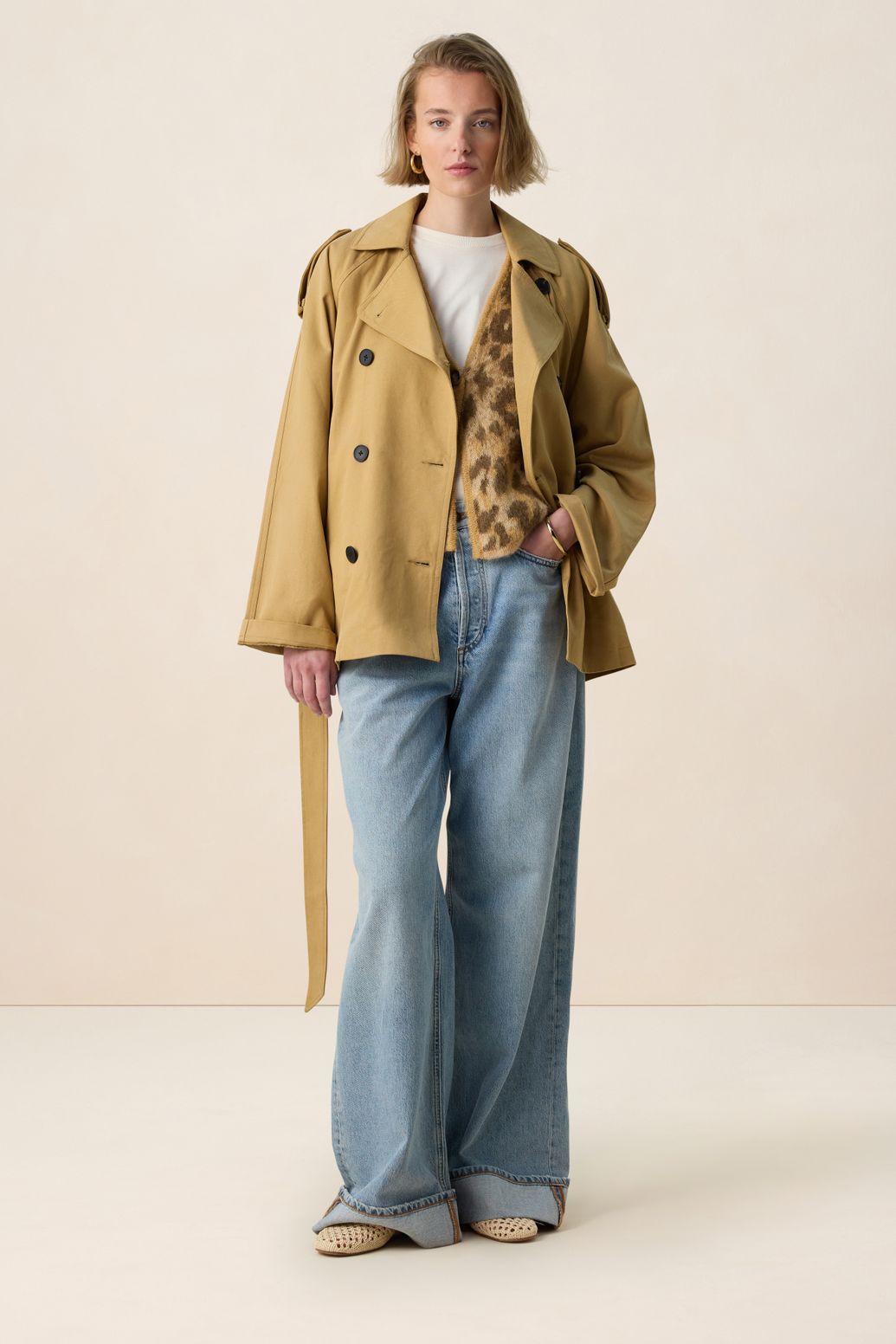 Beige trenchcoat